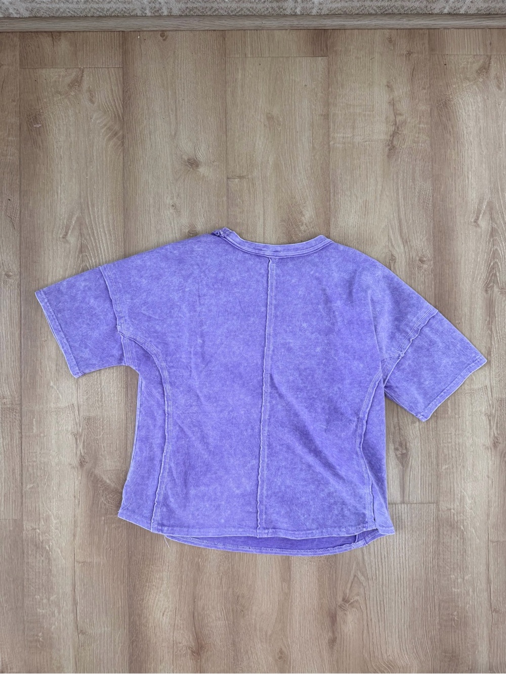 Zenana Outfitters Lavender Mineral-Wash Short Sleeve Set - Picture 6 of 11
